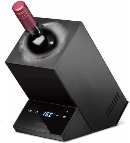 BOOZXCV Electric Wine Chiller, Single Bottle Wine Cooler in Stainless Steel, 750ml Wine Bottle Chiller, Rapid Beverage, Champagne, Drink Chiller, Gifts for the Wine Lover,