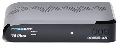 Free-sat V8Ultra 4K UHD Satellite/TV Receiver - DVB-S2/S2X & DVB-T2/Cable/ISDB-T Support, HEVC H.265 Decoding, Built-in WIFI, Blind Scan Function for Free-to-Air Channels