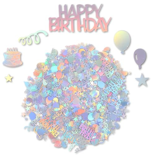 Ouligay 1200 Stück Happy Birthday Konfetti Geburtstag 30g Tischdeko Geburtstag Bunt Konfetti Streudeko Geburtstags Glitzer Confetti für Geburtstagsdeko Tisch Dekoration für Frauen Mann Mädchen Jungen
