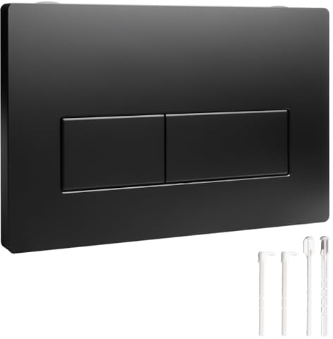 WC Drückerplatte Kompatibel mit Geberit Sigma, UP300 und UP320 Serien, 246x164mm Doppelspülung Betätigungsplatte für 2 Mengenspülung, Inklusive Spülhebel-Set und Einbaurahmen, Schwarz