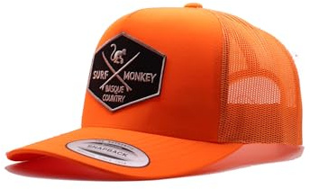 DRESSED IN MUSIC PLAY WITH ME Cappello Trucker Surf Monkey® - Berretto da Uomo/Donna - Design a 5 Pannelli - Taglia Unica - Cappuccio Strutturato con Profilo Medio, Blu