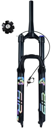 FKXSXAZ 27.5'' 29'' Air Mountain Bike Suspension Fork Front Forks 140mm Travel 1 1/2 Inch Threadless Tapered Steerer Axle QR 9mm Disc Brake Compatible