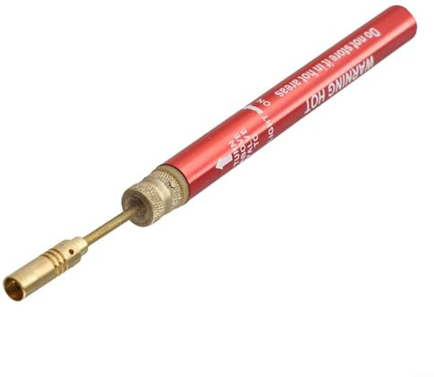 Saldatore butano ricaricabile con controllo variabile della fiamma, per mini bruciatore a gas, per riparazione di gioielli, fai da te, tubo in PVC, soffiatore ad aria calda precisa, rosa, 1 pezzo