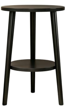Minimalistiskt Bord Med Tre Ben, Soffa Sidobord Med Förvaringshylla, Kompakt Nattduksbord För Sovrum, Vardagsrum, Balkong(Color:svart)