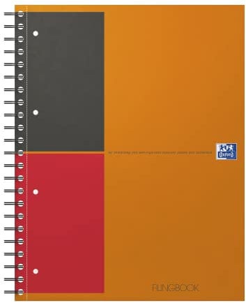 Oxford International A4 Poly Cover Hardback Filing Book - Orange/Black/Red