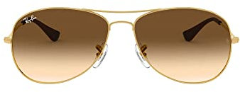 Ray-Ban Unisex Rb 3362 Cockpit Sonnenbrille, Gold (Gestell: Gold, Gläser: Braun Verlauf 001/51), Large (Herstellergröße: 56)