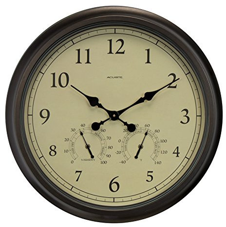 AcuRite 01061 61 cm Patina Indoor/Outdoor Orologio da Parete con termometro e igrometro