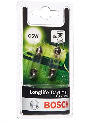 Bosch C5W (239) Longlife Daytime Car Light Bulbs - 12 V 5 W SV8,5-8 35 mm - 2 Bulbs