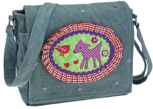 Canvas-Tasche Kindergartentasche Bambi REH grau