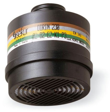 Ekastu Gas- und Kombifilter DIRIN 230 ABEK2 P3 R D Atemschutzfilter Serie DIRIN 230 mit Rundgewinde 1 VE = 1 Stück gegen organische,anorganische Gase und Dämpfe sowie Partikel