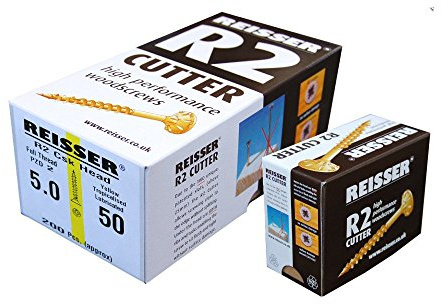 Reisser - 4.0 X 20 R2 Cutter Wood Screw CSK Yellow Pozi Full Thread (200)