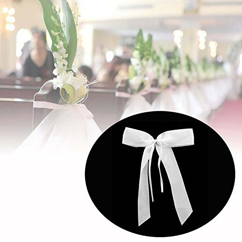 EMOTREE 50x Weiß Antennenschleifen Autoschleifen Autoschmuck Spiegelschleifen Hochzeitsdeko Geschenk