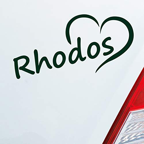 Hellweg Druckerei Auto Aufkleber Rhodos Herz Stadt Insel Island Liebe Love 16,5x8 cm