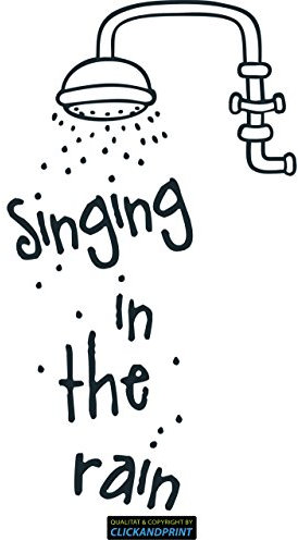 CLICKANDPRINT Aufkleber » Singing in The rain, 130x73,8cm, Metallic Jade • Dekoaufkleber/Autoaufkleber/Sticker/Decal/Vinyl