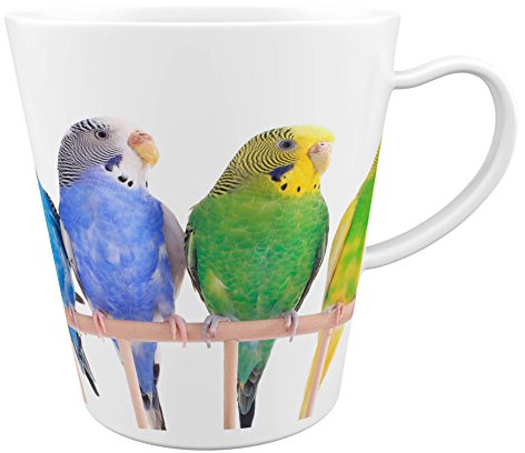 Merchandise for Fans Wellensittich|Latte Macchiato Becher Kaffeebecher mit Fotodruck |002