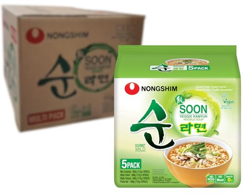NONGSHIM Instant Noodle Soon Veggie, 112 g - Pack of 40