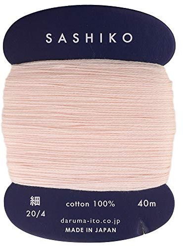 Sashiko Garn, dünnere Stärke, 40 m, Farbe 209 – Nebelrosa – Japanisches Sticken & Quilten von Yokota