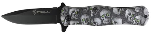 iFIELD EL29028 coltello da caccia pieghevole Bushcraft Sopravvivenza Escursionismo Campeggio, lama in acciaio inox 3Cr13 con manico in alluminio stampato in 3D, Made in Albacete (Spagna)