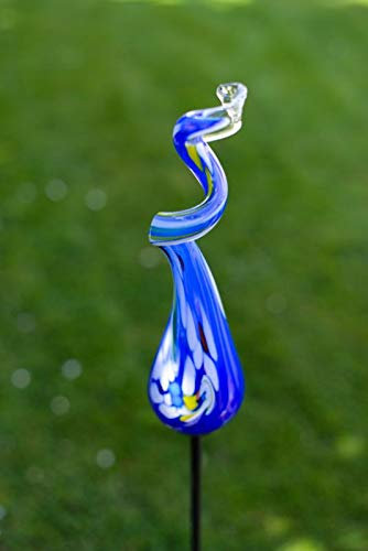 Gardecor Rosenkugel auf Stab – Handgemachte Garten Dekoration für Ihren Garten, hohe Qualität. Alle unsere Deko Garten Kugeln sind Winterfest und aus höchster Qualität (Blau)