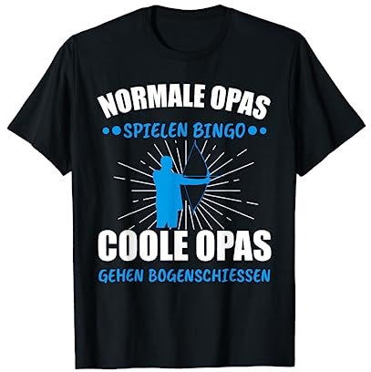 Langbogen Bogenschiessen Bogenschützen Herren T-Shirt Bogensport Bogenschütze Pfeil Opa Geschenk Schwarz S Halbarm Klassische Passform Retro Sport Bogenschiessen Männer