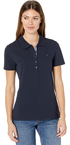 Tommy Hilfiger Solid Short Sleeve Polo Navy XS (US 0-2), Navy, XS