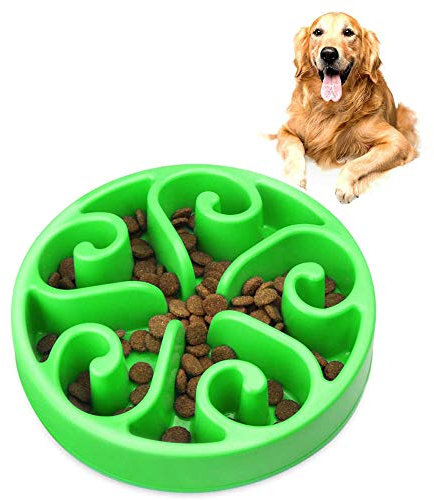 Dog Slow Feeder Bowl, Slow Eating Dog Bowl for Medium Dogs,Pet Fun Puzzle Slow Feed Non Slip Interactive Bloat Stop Dog Food Bowl