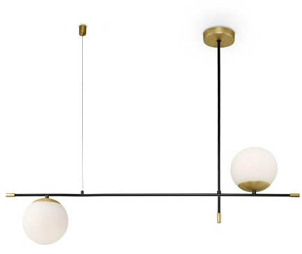 MAYTONI NOSTALGIA Wandleuchte innen – Wandlampe 2-flammig – Deko Lampe E14 - Leuchte aus Metall und Glasschirmen - Wohnzimmerlampe, Schlafzimmerlampe, Flurlampe – Schwarz, Gold