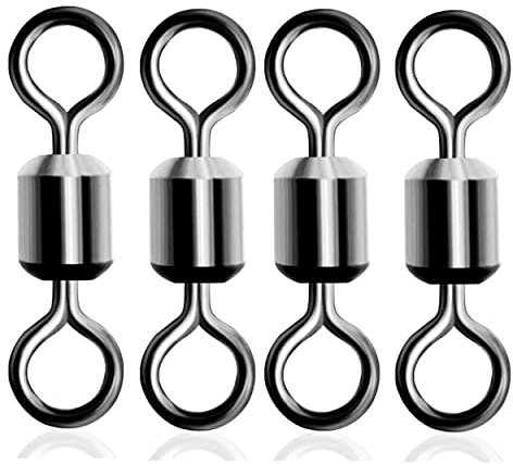 SHADDOCK 100stk Angeln Wirbel Kugellager Rolling Drehgelenk Solide Ringe Angelleine to Haken Clip Wirbel Anschluss Angelzubehör (4/0-100 STK)