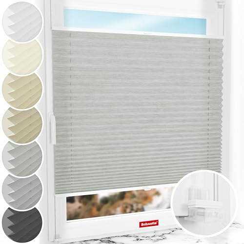 Schuette® Plissee ohne Bohren ● Dolomite Kollektion: Warm Cacao (Braun) ● 100x120cm (Breite x Höhe) ● Suprafix Faltrollo Klemmfix 2.0 Rollo ● 60 Sekunden Plisseerollo Montage inkl. Video