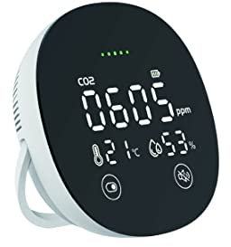 Chacon Monitor portatile della qualità dell'aria interna, anidride carbonica CO2, temperatura dell'aria e umidità