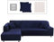 Lydevo Sofabezug Ecksofa L Form Sofa Überwürfe Stretch Sofabezug L Form Rechts oder Links mit Zwei Kissenbezügen Waschbar Universal-Couchbezug L Form Sofa Cover L Shape(3 Sitzer+4 Sitzer,Navy Blau)