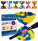 Juggle Dream Jester Diabolo Jonglierset – Fester Achse Profi-Diabolo mit Superglass-Handstäben, Online-Lernvideo – Jonglierspielzeug (Blau/Gelb)