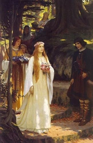 ZIMARO Leinwand Bilder Kunstdrucke Abstrakt Poster Berühmtes Gemälde My Fair Lady von Edmund Blair Leighton für Wohnzimmer 60x90cm