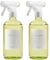 MAISONOVO Spray Bottle for Kitchen Set of 2 - Yellow 500ml Glass Spray Bottle and Refillable Empty Spray Bottles - with 16 Labels