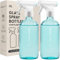 MAISONOVO Spray Bottle for Plants Set of 2 - Blue 500ml Glass Spray Bottle and White Spray Trigger - with 16 Labels