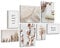 Muralo - Wandbilder Set - Leinwand Bilder Set Aufhängefertig - das Leinwandbilder Set - Bilder für Wohnzimmer - Moderne Wanddeko Boho Set - 4 Bilder 20 x 30 cm mit 3 Bilder 30 x 40 cm