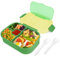 Larkumio Brotdose mit Fächern Lunchbox Erwachsene Kinder Schule, 1300ML Bento Lunch Box Brotbox mit Besteck Brotzeitbox Auslaufsicher Jausenbox Brotbüchse Mikrowelle Butterbrotdose, Grün