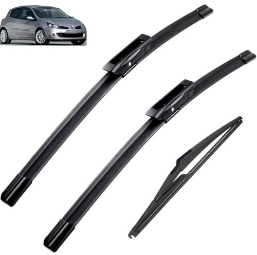 Autopixl Scheibenwischer vorne und hinten, kompatibel mit Renault Clio 3 Grandtour 2008–2012, 24 Zoll + 16 Zoll + 12 Zoll