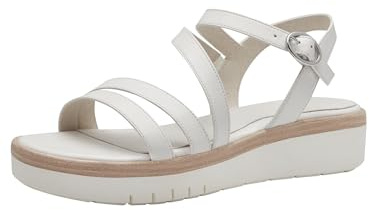 Tamaris Damen Plateau Sandalen Leder Sommer; WHITE UNI/weiß; 38 EU