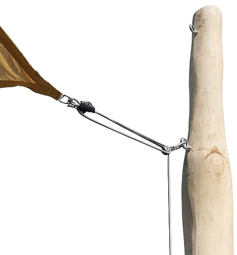 Toldoro® Mât de voile d'ombrage réglable en hauteur en bois (Robinie) Ø 110-140 mm / Mât pour voile d'ombrage avec kit de fixation avec 3 positions de réglage de la hauteur
