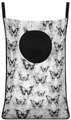 Fansu Bolsa de Lavandería para Colgar, Patrón Mariposa Bolsa Ropa Sucia para Colgar Bolsa de Almacenamiento de Ropa Bolsas para Colada para Dormitorio, Baño, Juguetes (Salpicaduras de Tinta)