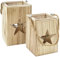 2er Set Weihnachtliche Laterne - Windlicht mit Kerzenglas - 24 cm & 19 cm (Stern)
