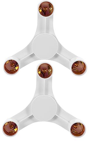 Veemoon 2 Stk Lichtadapter E27 Sockel 3-fach Splitter-adapter Mehrfach Lampenfassung E27 Adapter y Fassung Lampe Halter Licht Zubeh?r E27 Fassung Abs Haushalt Weiß Verlängern