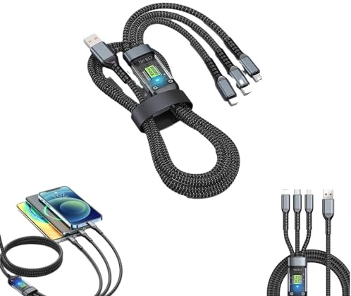 IFFANY Transparent luminous three-in-one super fast charging cable Multi-device fast charging cable Three-in-one charging cable