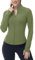 donhobo Damen Sportshirt Gym Langarm T Shirt Laufshirts Yoga Tops Atmungsaktive Sportjacke Leicht Fitness Workout Oberteil mit Daumenloch, Armeegrün, L