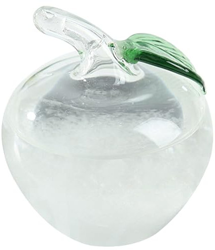 Sturmglas Apfelform Wetter Glas Mini poliertes Wetter Prädiktor dekorativ Sturmglas zur Wettervorhersage Wetterglas