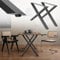 ML-Design 2er Set Tischbeine X-Form 60x72 cm, Anthrazit, pulverbeschichteter Stahl, Industriell, Metall Tischkufen X-Design Kreuz, Tischuntergestell Tischgestell Möbelfüße, für Esstisch & Schreibtisch