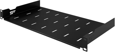 Stalflex Baie de Brassage 19 Pouces 1U 250mm - Rack Serveur en Acier Robuste - Plateau Cantilever Universel Ventilé pour Montage en Rack