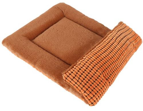 PET SPPTIES Hundebett Weiches und Warmes Matten Hundekissen Waschbarn kuschelig Umkehrbar Haustier Sofakissen PS085 (90X70 cm, Orange)