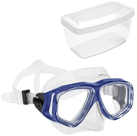 Sea-Lion Tauchmaske für Einsteiger, Unisex, Schwarz, Taucherbrille, professionelle Schnorchelbrille, Hoher Kopfformen, Stoßfester Polycarbonat-Rahmen, Einfache Bandverstellung